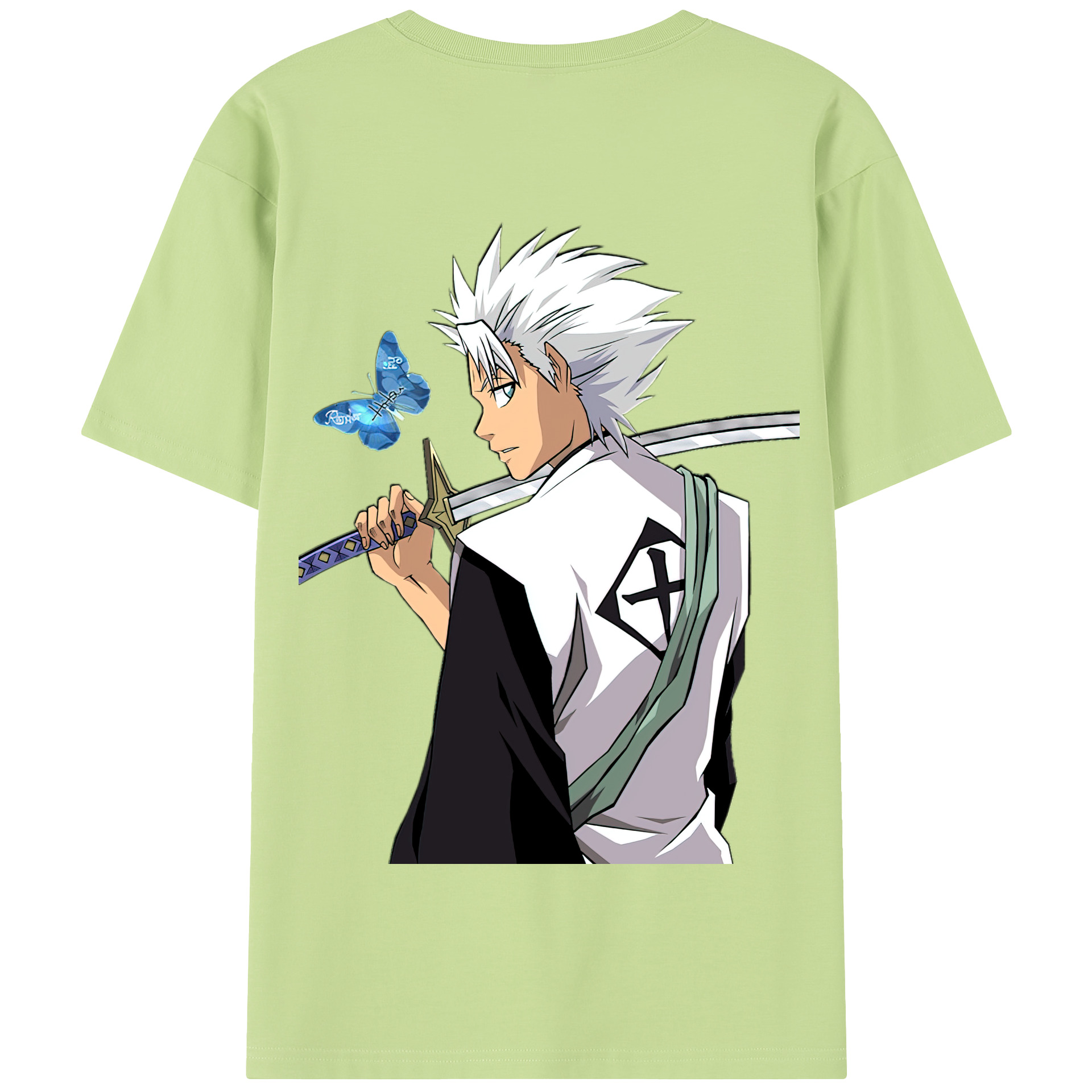 （画像用） ブリーチ 日番谷冬獅郎（ひつがや とうしろう） BLEACH Hitsugaya Toushirou 綿100％半袖Tシャツ（背面プリント）